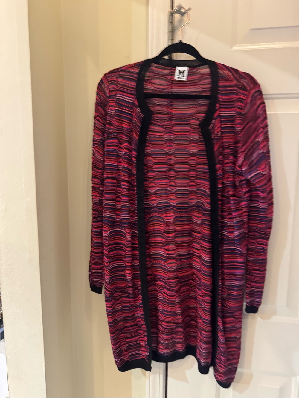Missoni Pink and Black Striped Wave Knit Top size 40